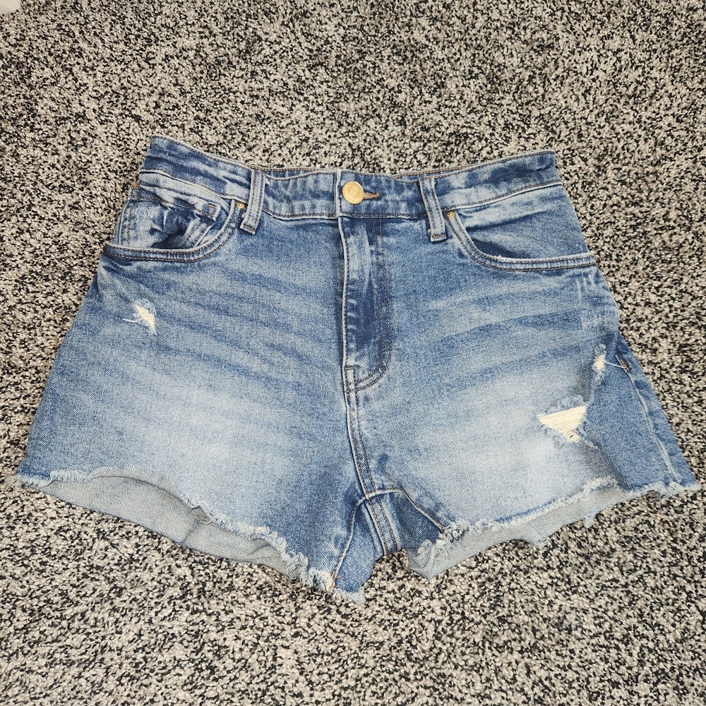 Kut From The Kloth Jane Hi Rise Jean Shorts Stretch Destressed Women's 2,Rawhem